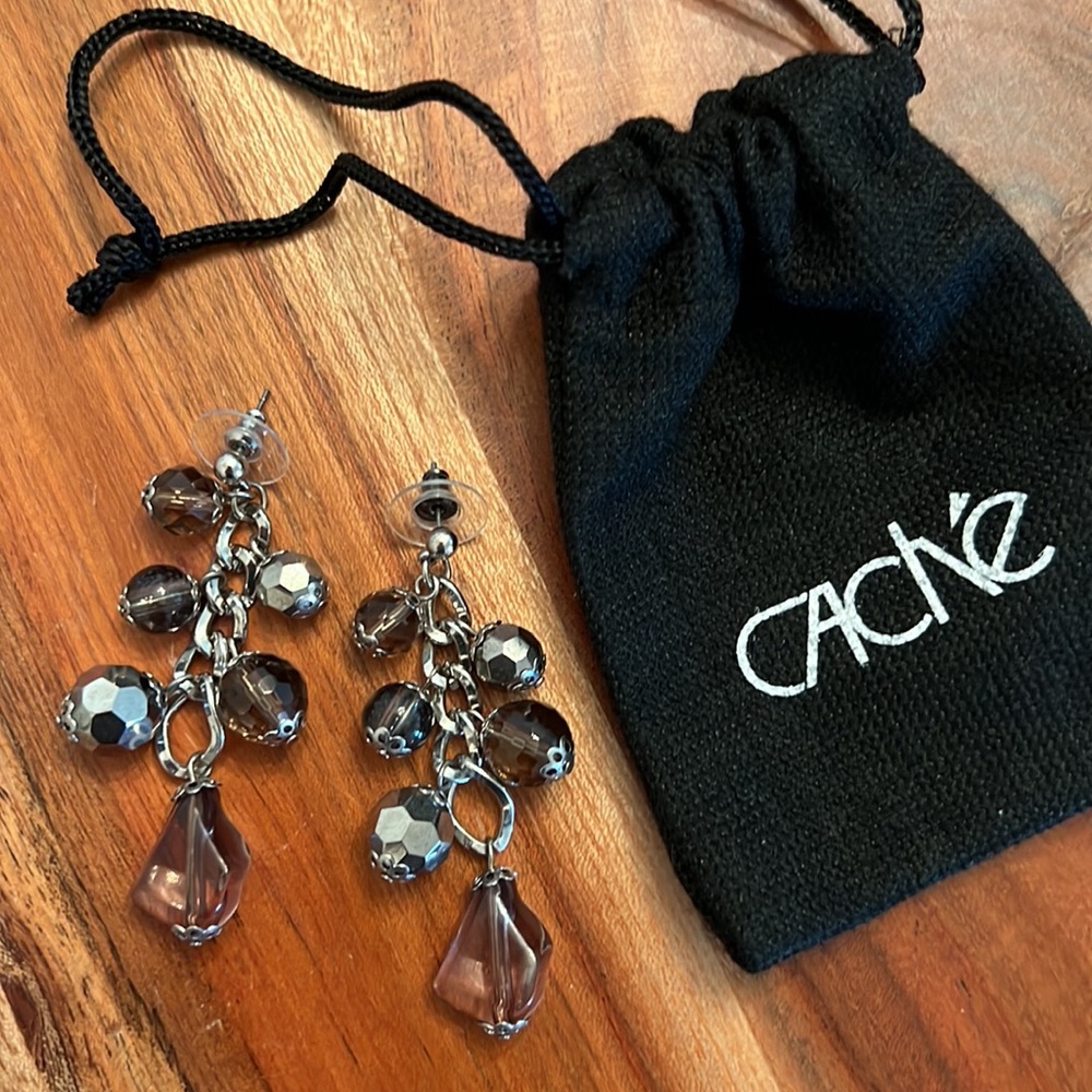 Cache Beaded Dangle Earrings - image 1
